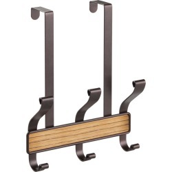 iDesign Over the Door 3 Hook Rack, Bronze