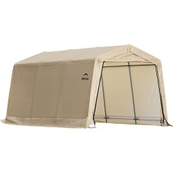 Auto Shelter 10 x 15 x 8 Peak Style Frame, Sandstone Cover
