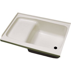 Replacement ABS Step Tub, 24" x 36", Parchment with Right Drain