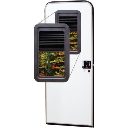 Slim Shade RV Door Window with Built-in Shade, Black