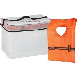 Life Jacket Storage Bag and 5 Adult Type II Life Vests