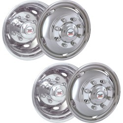 Stainless Steel Wheel Simulators & Covers, 19.5" 8-lug, Set of 4