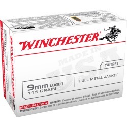Winchester USA Handgun Ammo, 9mm Luger, 115-gr, FMJ