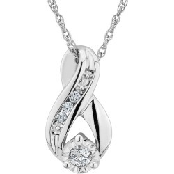 Infinity Diamond Pendant Necklace Sterling Silver with chain