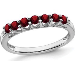 1/2 Carat (ctw) Natural Garnet Ring Band in Sterling Silver