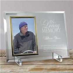 Engraved Memorial Glass photo Frame