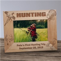 Hunting Engraved Wood Picture Frame
