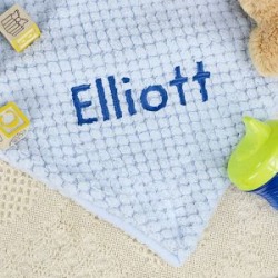 Personalized Blue Baby Blanket