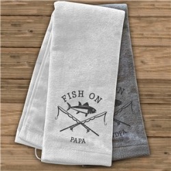 Embroidered Fish On Fishing Towel