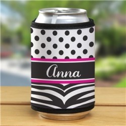 Personalized Zebra Print Can Wrap