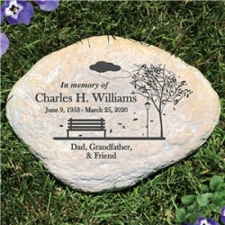 Personalized Empty Bench Memorial Garden Stone