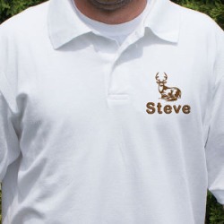 Embroidered Whitetail Deer Polo Shirt