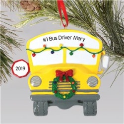 Personalized School Bus Driver Holiday Ornament