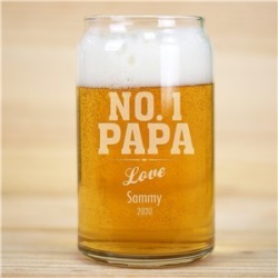 No. 1 Dad Engraved Beer Can Glass