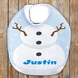 Personalized Snowman Baby Bib