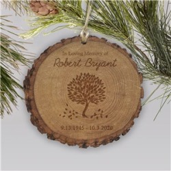 In Loving Memory Personalized Memorial Ornament Wood Round