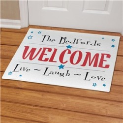 Personalized Live Laugh Love Patriotic Doormat