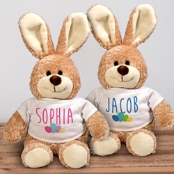 Colorful Easter Eggs 20-Inch Personalized Bunny