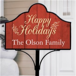 Personalized Happy Holidays Magnetic Sign