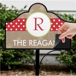 Personalized Whimsical Polka Dot Initial Magnetic Yard Sign