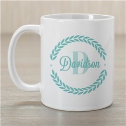 Personalized Coffee Mug with Happy Harvest Wreath