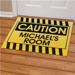 Caution Personalized Doormat