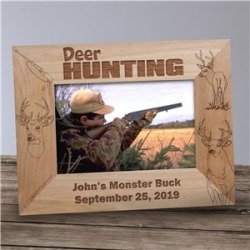 Engraved Deer Hunting Wood Picture Frame
