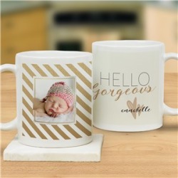 Personalized Hello Gorgeous Photo Mug