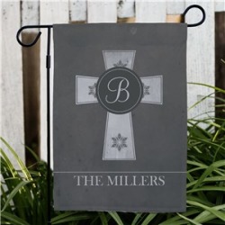 Personalized Family Cross Garden Flag