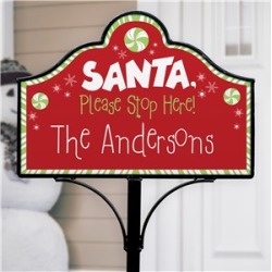 Santa Please Stop Here Personalized Magnetic Sign Set