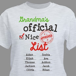 Personalized Official Nice List Shirt