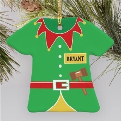 Personalized Elf T-Shirt Holiday Ornament
