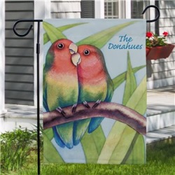 Personalized Love Birds Garden Flag