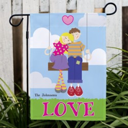 Personalized Swing Couple Garden Flag
