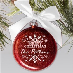 Personalized Merry Christmas Snowflake Glass Holiday Ornament