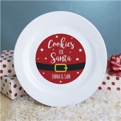 Snowflakes Personalized Cookies for Santa Plate
