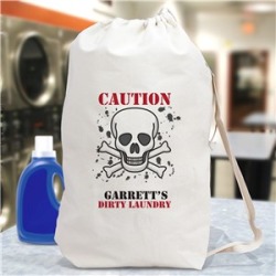 Personalized Caution Laundry Bag