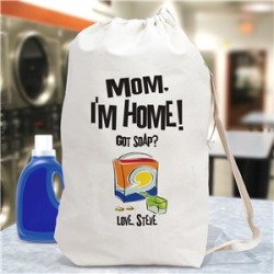 Mom#44; I'm Home Personalized Laundry Bag