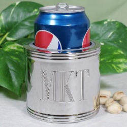 Silver Plated Engraved Can Cooler