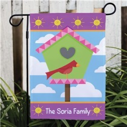 Personalized Birdhouse Garden Flag