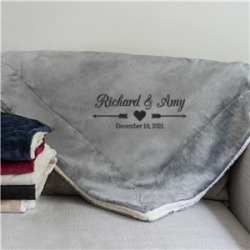 Embroidered Arrows and Heart Wedding Sherpa