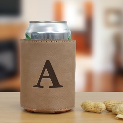 Single Initial Engraved Can Cooler