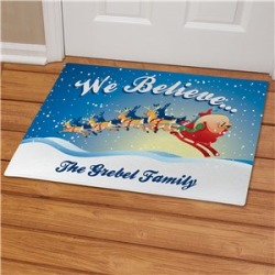 We Believe in Christmas Personalized Doormat