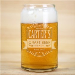 Personalized Craft Beer Can Glass
