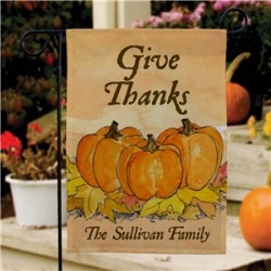 Give Thanks Personalized Garden Flag