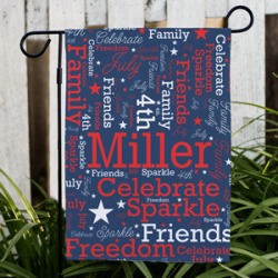 Personalized Patriotic Word-Art Garden Flag