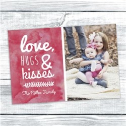 Love#44; Hugs Kisses Personalized Photo Card