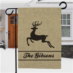 Personalized Holiday Burlap Garden Flag