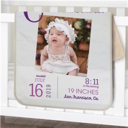 Birthday Sherpa Personalized Photo Baby Blanket