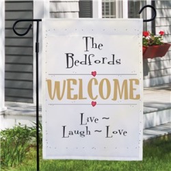 Live#44; Laugh#44; Love Personalized Garden Flag